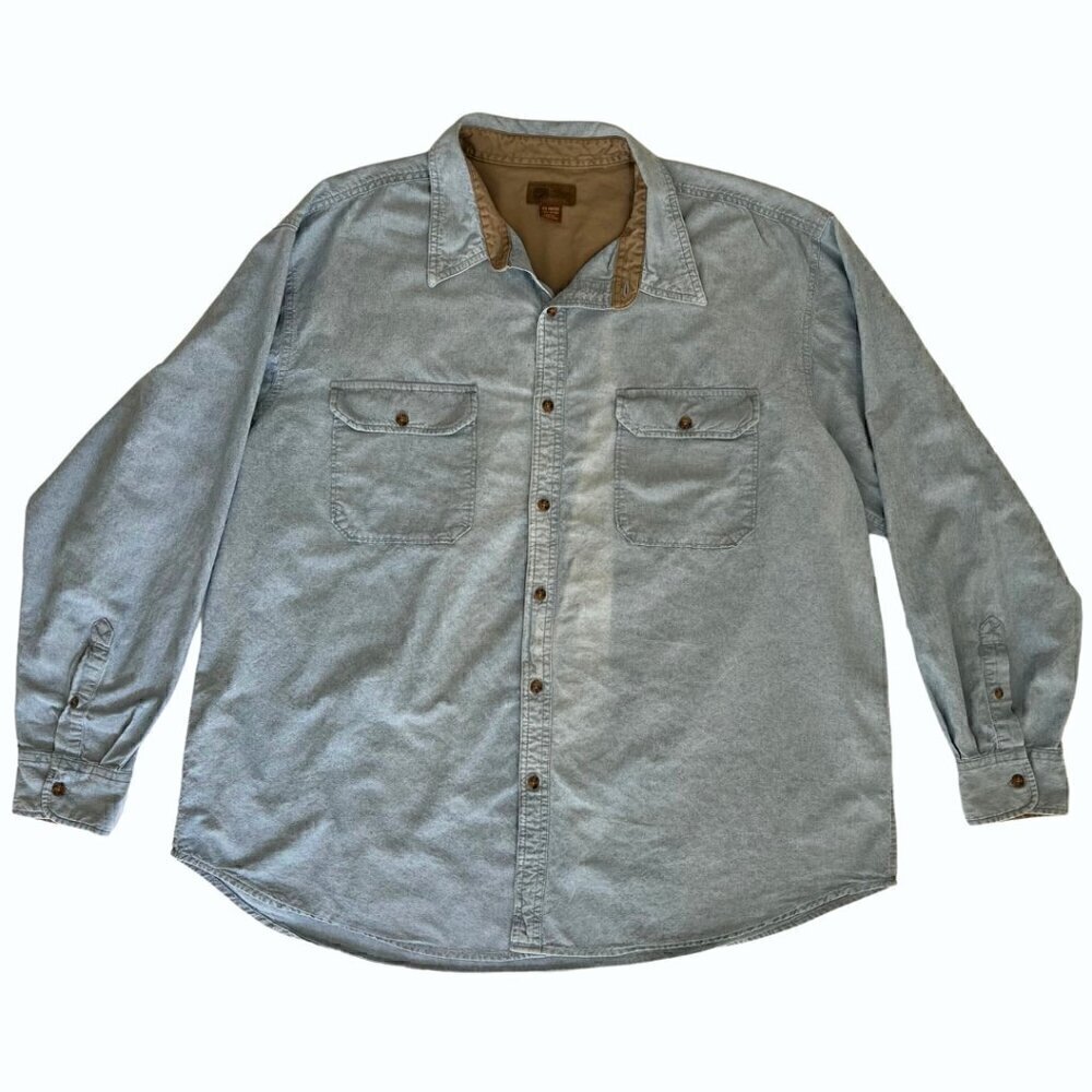 Oversized Denim Button Up Long Sleeve Shirt